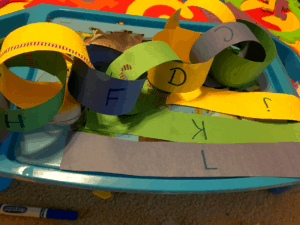 paper chains for ABCs and 123s are frugal activities for preschoolers