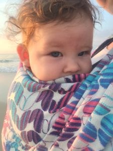 leaving house with newborn for a walk on the beach