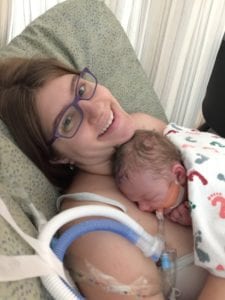 mama holding Edison