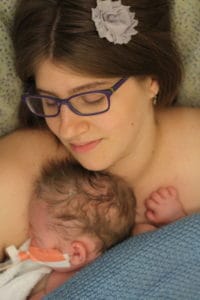mommy cuddling baby Edison before infant loss
