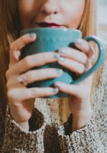 mama drinking tea