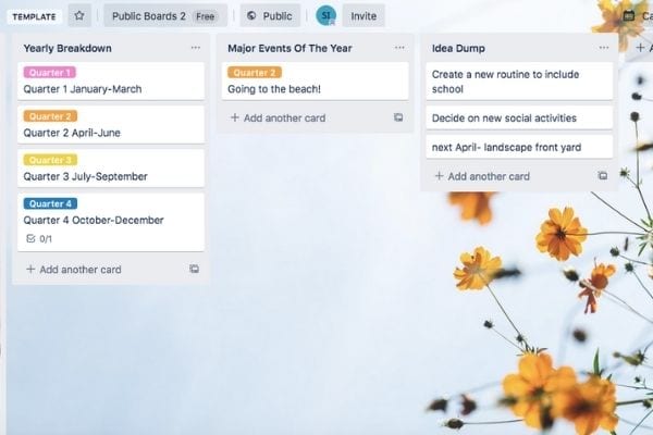 How to use Trello for personal life by planning your year
