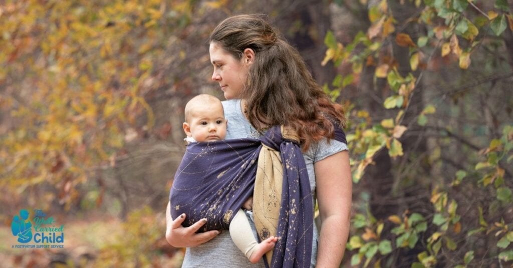 mom saving money on babywearing