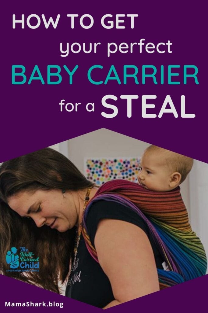 Woman babywearing a baby - saving money on babywearing