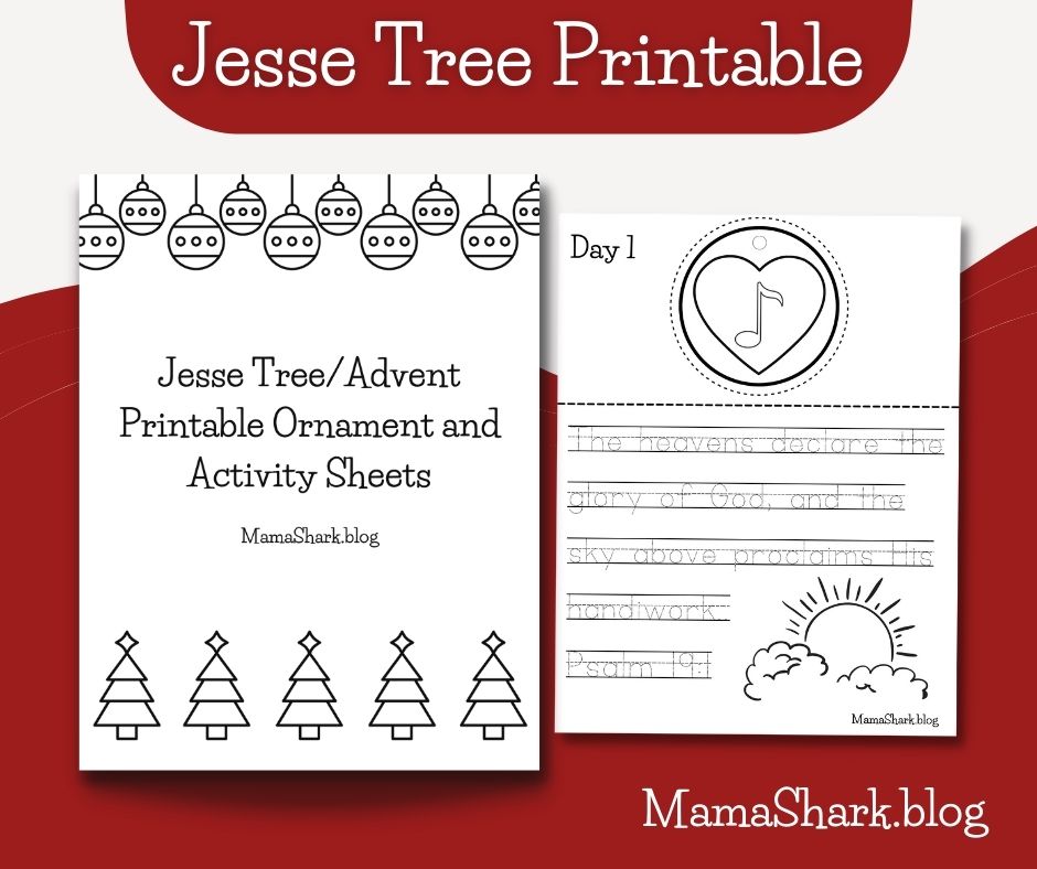 printable Jesse Tree Jesus Story Book Bible ornament printable