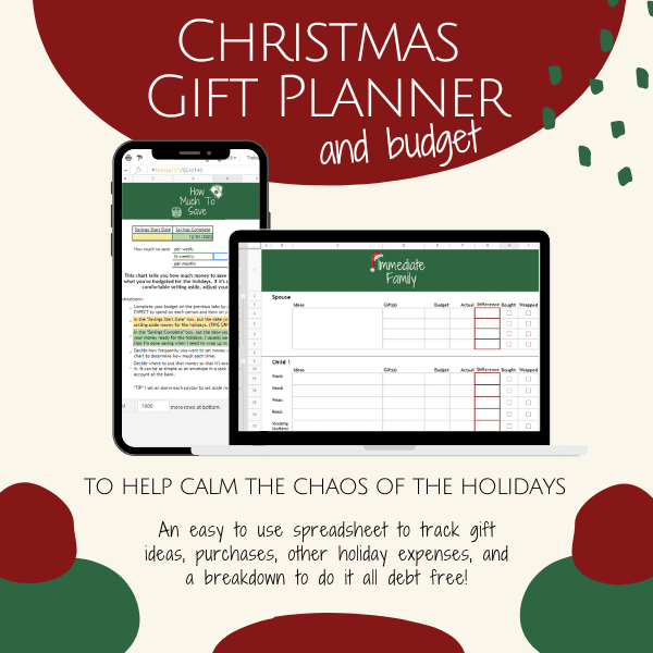 christmas planner for living on less